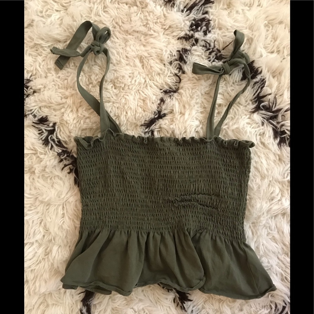 Green Peplum Top